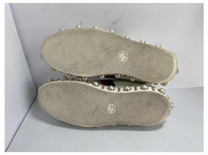 Gucci Ace Sneakers in pelle con perle e borchie Bianco - vista 9