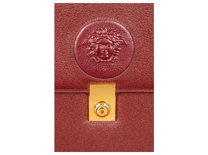 Gianni Versace Porte-documents en cuir marron Medusa - vue 3