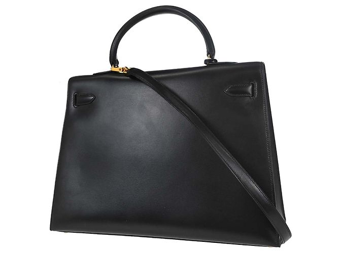 Hermès Hermes Kelly Black Box Calf with Gold Hardware 35 Nero - vista 2