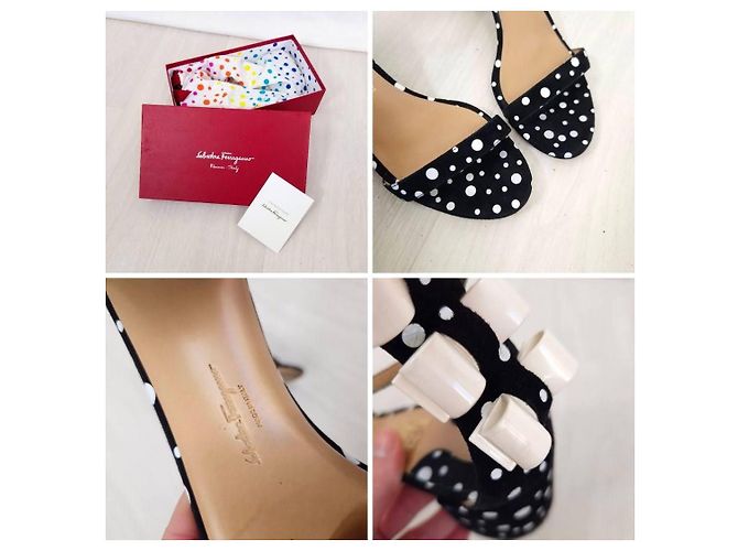Salvatore Ferragamo x Edgardo Osorio Sandali con Tacco a Pois - vista 11