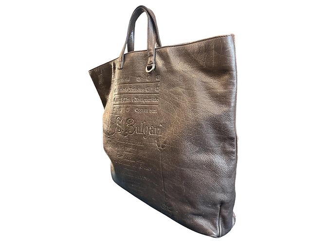 Borsa a mano in pelle marrone Bulgari - vista 2