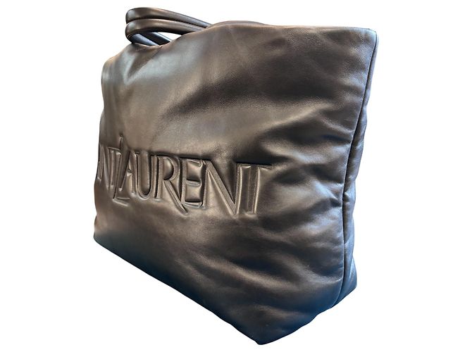 Borsa Tote in pelle nera Saint Laurent - vista 2