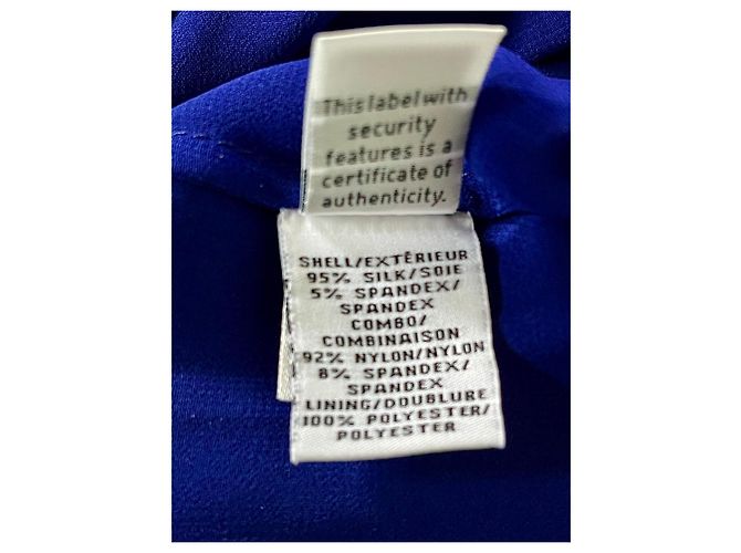 Diane von Furstenberg Abito Ernestina in Seta e Pizzo - Blu Cobalto Nero - vista 4