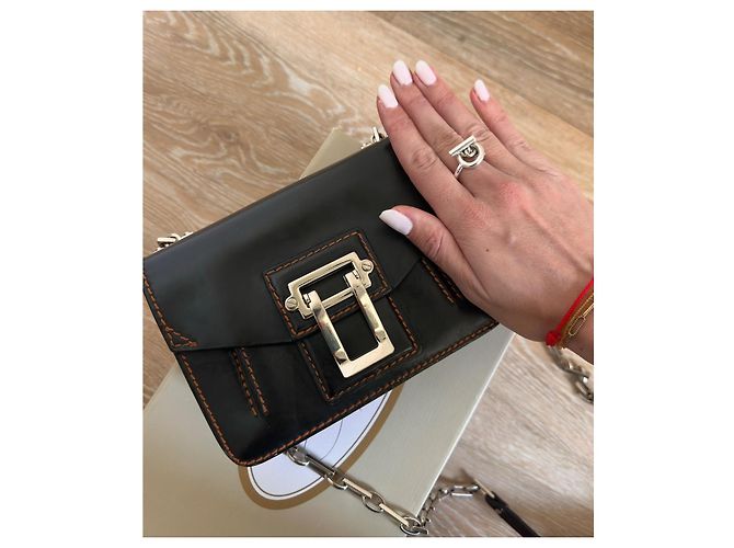Proenza Schouler Borsa a tracolla con catena in pelle nera Nero - vista 2