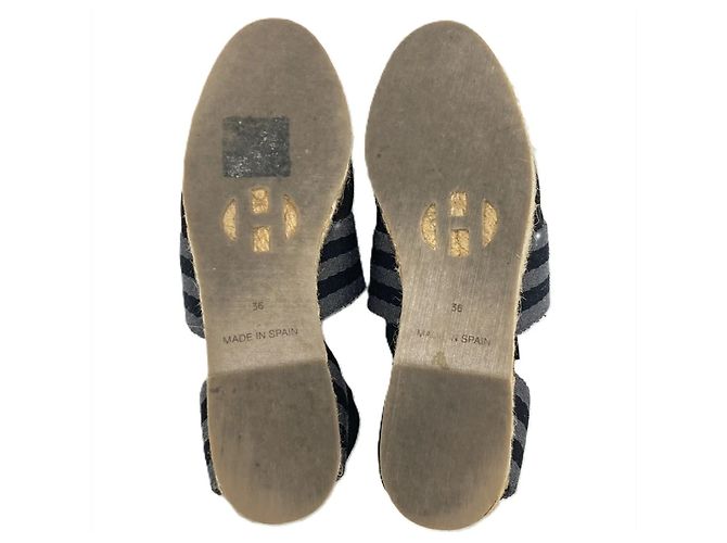 Hermès Espadrilles in Tela Nero Grigio - vista 4