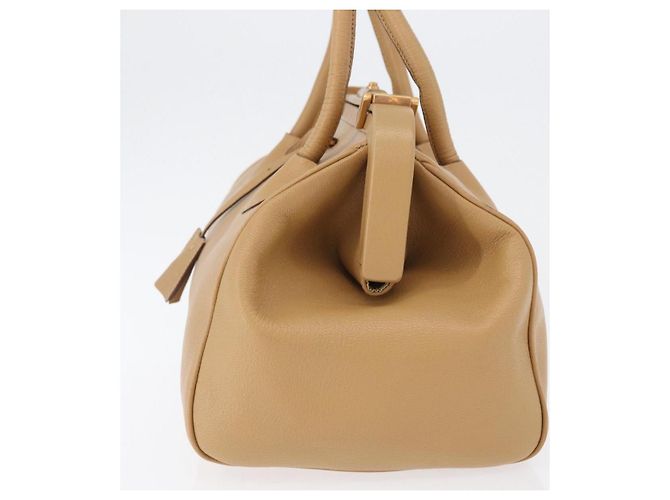 Prada Madras Cerniera Doctor Leather Small Beige - vista 3
