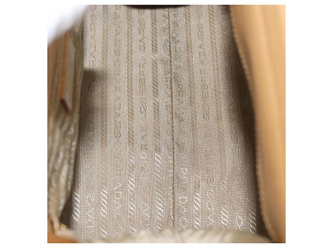 Prada Madras Cerniera Doctor Leather Small Beige - vista 5