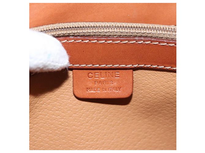 Céline Celine Vintage Convertible Top Handle Macadam Coated Canvas Medium Beige - vista 6