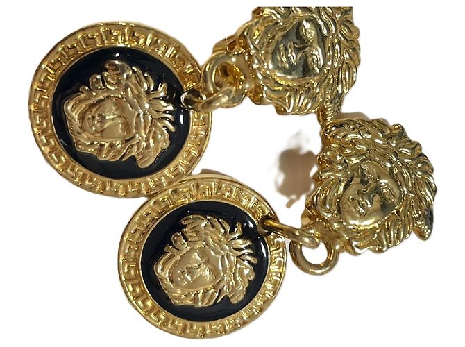 Versace Pendientes de clip Medusa Negro Dorado - vista 10