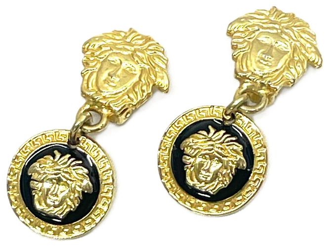 Versace Pendientes de clip Medusa Negro Dorado - vista 5