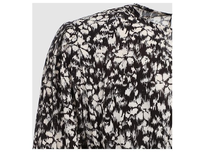 Isabel Marant Etoile Marant Étoile Abito Corto Dulce in Seta Nero e Bianco T36 - vista 3