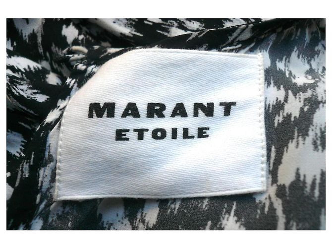 Isabel Marant Etoile Marant Étoile Abito Corto Dulce in Seta Nero e Bianco T36 - vista 5
