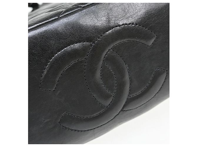 Chanel Duma Drawstring Backpack Quilted Leather Large Black - view 4