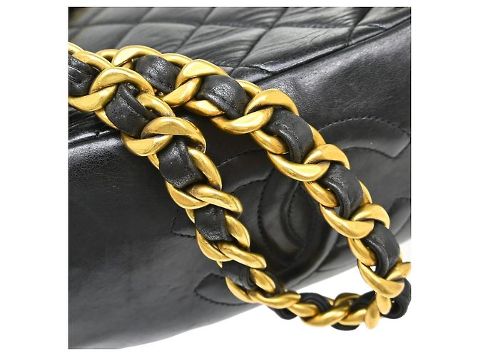 Chanel Duma Drawstring Backpack Quilted Leather Large Black - view 6