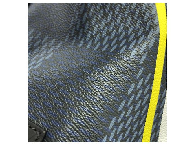 Borsa a tracolla Louis Vuitton Damier Cobalt Latitude Blu Giallo - vista 7