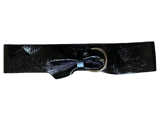Isabel Marant schwarzer Leder-Vinyl-Gürtel - Ansicht 2