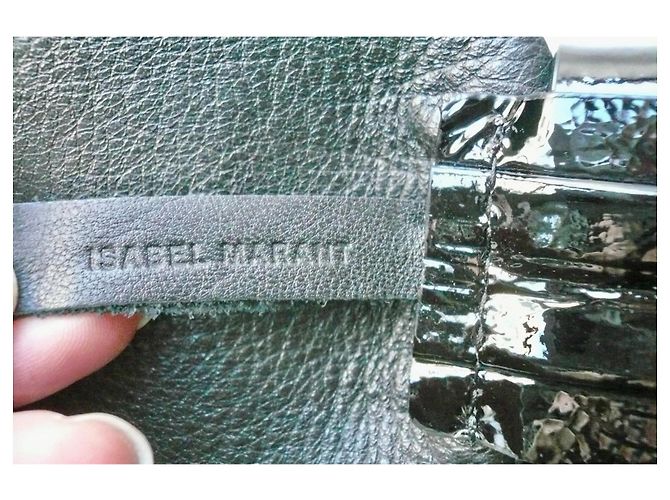 Isabel Marant schwarzer Leder-Vinyl-Gürtel - Ansicht 4