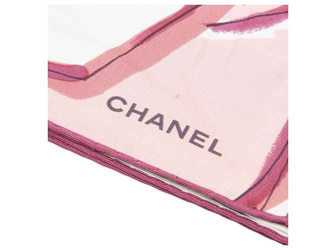 Chanel Coco Mark Camellia Flower Schal Weiß Mehrfarben - Ansicht 2