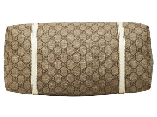 Borsa Tote Gucci GG Supreme Bianco Beige - vista 3