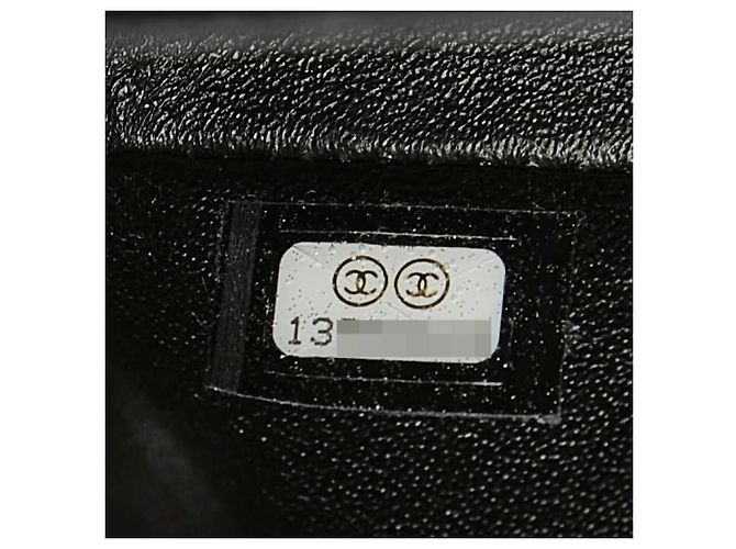 Borsa a Spalla Chanel Matelassé 25 Coco Mark Double Flap Chain Nero - vista 12