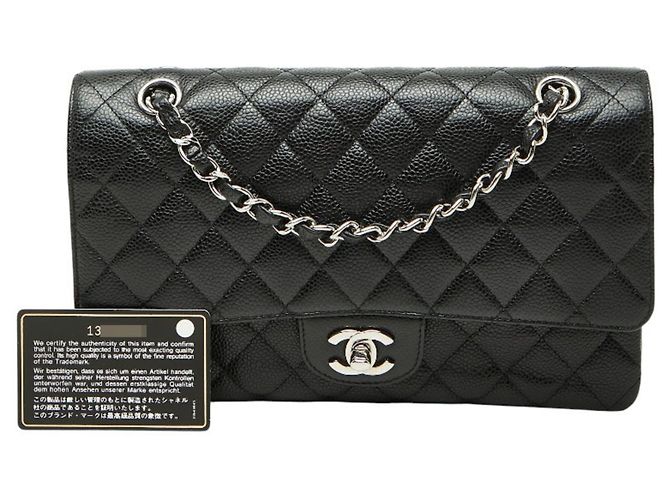 Borsa a Spalla Chanel Matelassé 25 Coco Mark Double Flap Chain Nero - vista 13