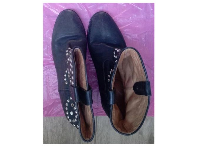 Isabel Marant Stivaletti Cowboy in pelle nera con borchie Nero - vista 3