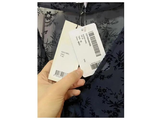 Autre Marque Musier Paris Top de encaje transparente Navy Floral Burnout Azul oscuro - vista 3
