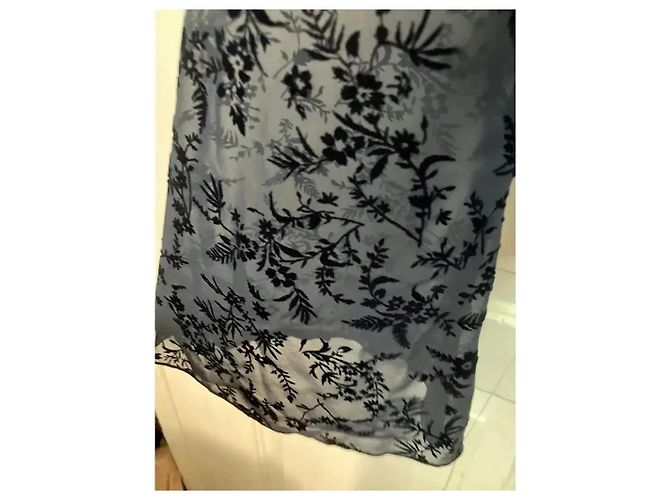Autre Marque Musier Paris Top de encaje transparente Navy Floral Burnout Azul oscuro - vista 7
