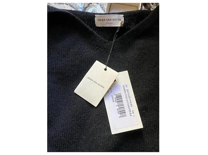 Maglione in lana merino nero con spalle scoperte Dries Van Noten - vista 12
