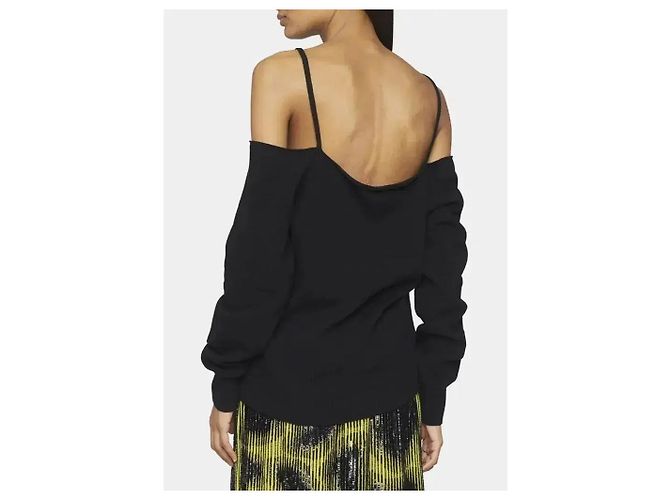Maglione in lana merino nero con spalle scoperte Dries Van Noten - vista 4