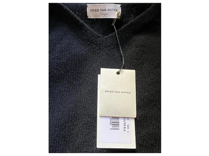 Maglione in lana merino nero con spalle scoperte Dries Van Noten - vista 7