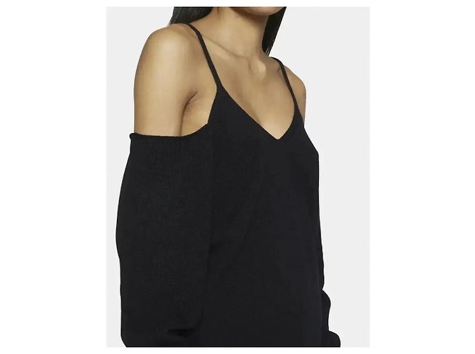 Maglione in lana merino nero con spalle scoperte Dries Van Noten - vista 9