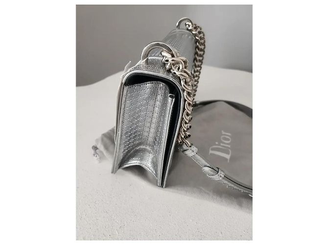 Borsa Dior Diorever in pelle argentata Argento - vista 2