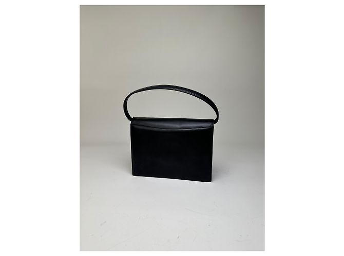 Vintage Givenchy Leder Schultertasche Schwarz Silber - Ansicht 13