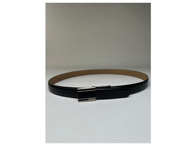 Yves Saint Laurent Vintage Saint Laurent Ledergürtel schwarz beige silber - Ansicht 9