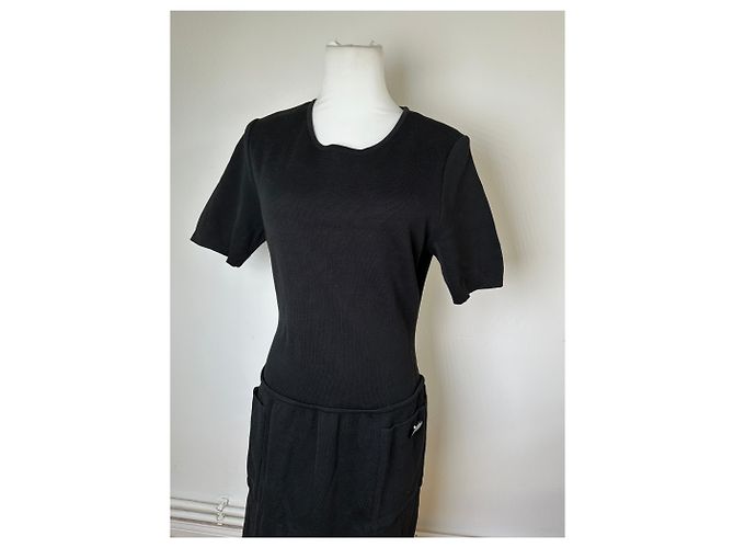 Yves Saint Laurent Vintage Saint Laurent Jersey Kleid Schwarz M - Ansicht 13