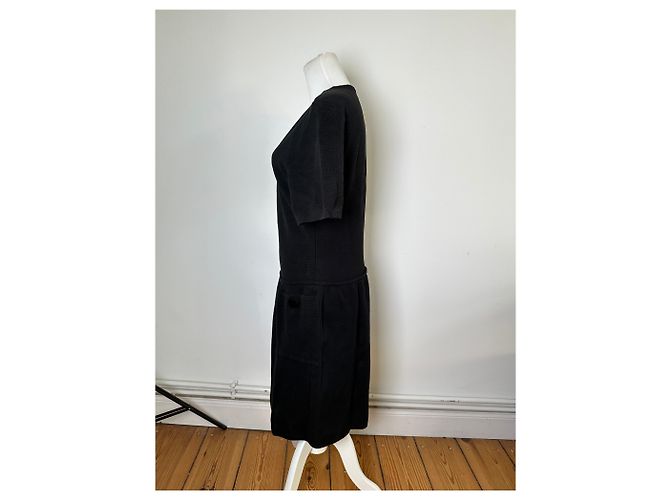 Yves Saint Laurent Vintage Saint Laurent Jersey Kleid Schwarz M - Ansicht 2