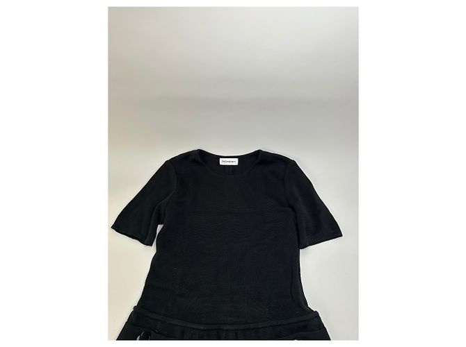 Yves Saint Laurent Vintage Saint Laurent Jersey Kleid Schwarz M - Ansicht 6
