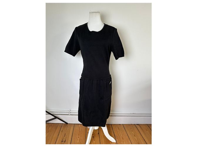 Yves Saint Laurent Vintage Saint Laurent Jersey Kleid Schwarz M - Ansicht 8