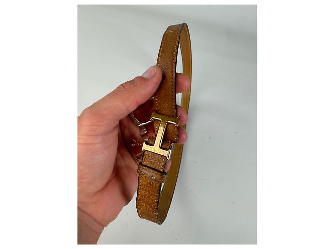 Vintage Hermès Ledergürtel Tan Caramel Goldene Schnalle Kamel - Ansicht 2