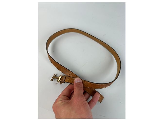 Vintage Hermès Ledergürtel Tan Caramel Goldene Schnalle Kamel - Ansicht 6