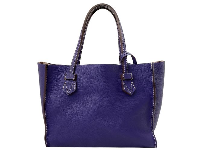 Tote reversibile Brégancon in pelle di vitello viola Moreau Paris Porpora - vista 2