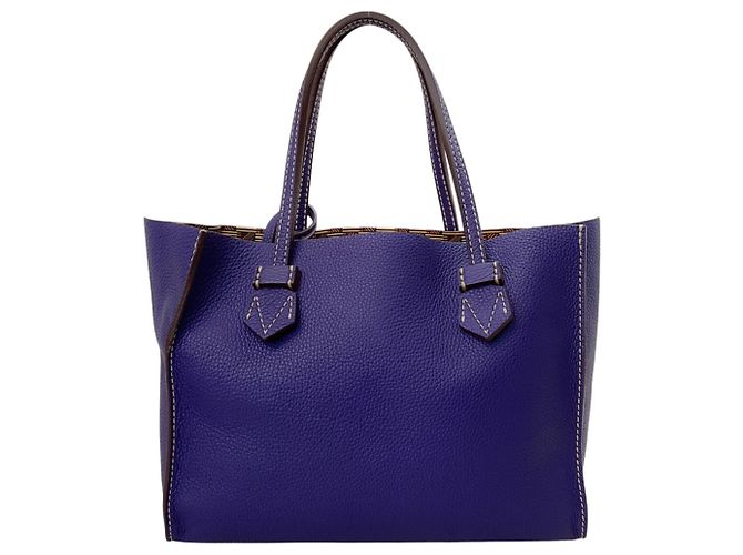 Tote reversibile Brégancon in pelle di vitello viola Moreau Paris Porpora - vista 4