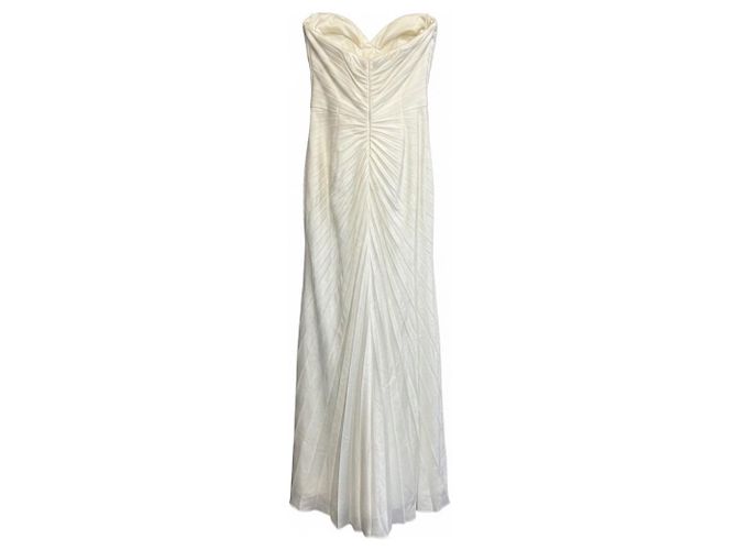 A.L.C. Weißes Bianca Trägerloses Plissee-Maxikleid - Ansicht 2