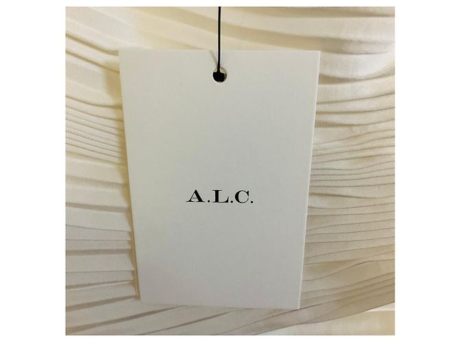 A.L.C. Weißes Bianca Trägerloses Plissee-Maxikleid - Ansicht 4
