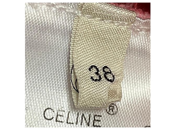 Céline Vaqueros de mezclilla de algodón Celine de pierna recta y dobladillo deshilachado rosa - vista 4