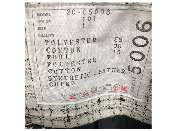 Chaqueta de Tweed de Verano Sacai White / Black Blanco - vista 3