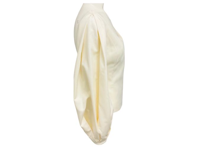 Top de sarga de seda marfil con mangas abullonadas Gabriela Hearst Beige - vista 2