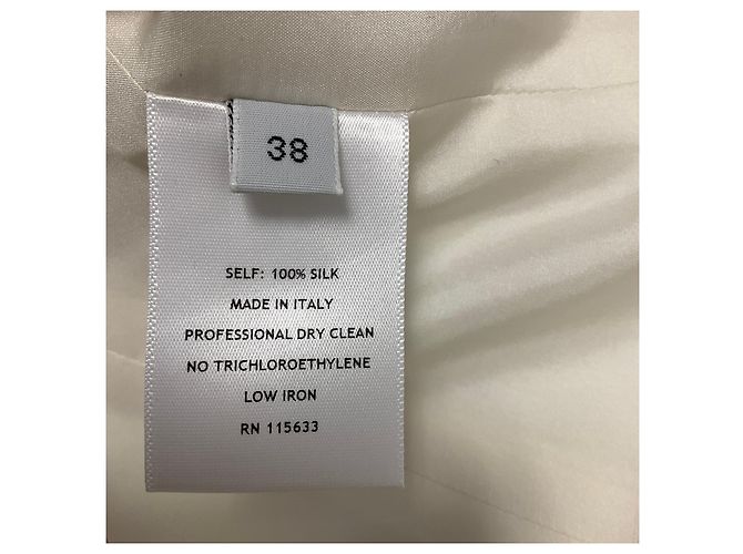 Top de sarga de seda marfil con mangas abullonadas Gabriela Hearst Beige - vista 5