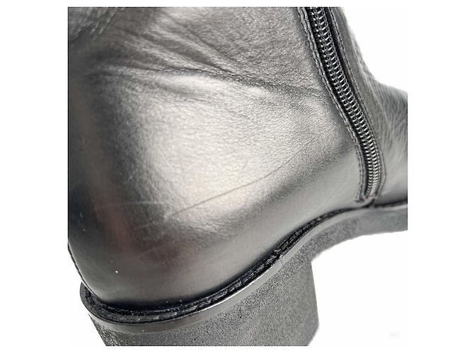 Timeless Chanel Turnlock Leder Flache Boots 39 Schwarz - Ansicht 8